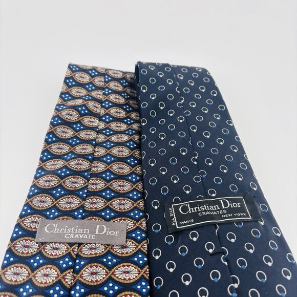 Christian Dior Tie Silk Mens Lot Of 2 Designer Multicolor - Picture 2 of 5